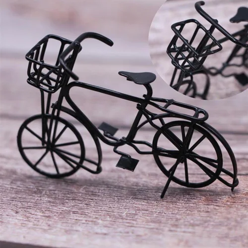 Miniatura 4 de Mini bicicleta de casa de muñecas, bicicleta de metal móvil para muñecas