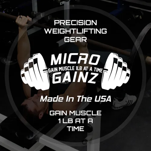 Miniatura 7 de Micro Gainz - Juego de discos de peso fraccionarios calibrados, juego de 8 discos olímpicos con bolsa, diseñado para pesas olímpicas para Negro