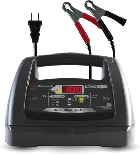 Schumacher Electric - Cargador de batería de coche de 6A y arrancador de motor de 85A, solución 6 en 1, mantenedor, impulso de 30A, para baterías de