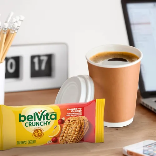 Miniatura 10 de belVita Galletas de barras de desayuno, naranja arándano, 8 paquetes (4 galletas por paquete)