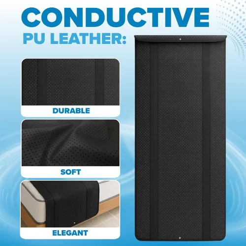 Miniatura 5 de Grounding Mat for Bed Earthing Mat Grounding Pad PU Leather Conductive Sleep Pad with Breathable Surface, Surge-Resistant Cord – Anti-Slip, Easy