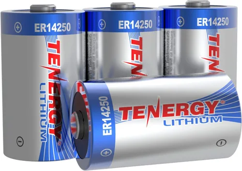 Tenergy Batería de litio de 3.6 V 1/2 AA, baterías no recargables ER14250 de 1200 mAh para sensores de ventana, sistemas de alarma, sensores de