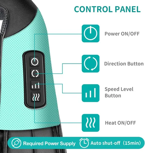 Miniatura 7 de Nekteck Masajeador de cuello y espalda azul y masajeador de pies Shiatsu con calor FM12