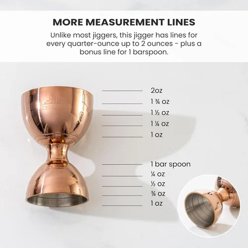 Miniatura 4 de A Bar Above Jigger de campana de alta calidad, acero inoxidable 304 doble jigger de cóctel con 10 medidas internas, herramienta de barra profesional