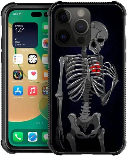 Miniatura 10 de ZHEGAILIAN Funda compatible con iPhone 14, funda de munición AK 47, parte trasera de vidrio templado+funda protectora de TPU de silicona suave