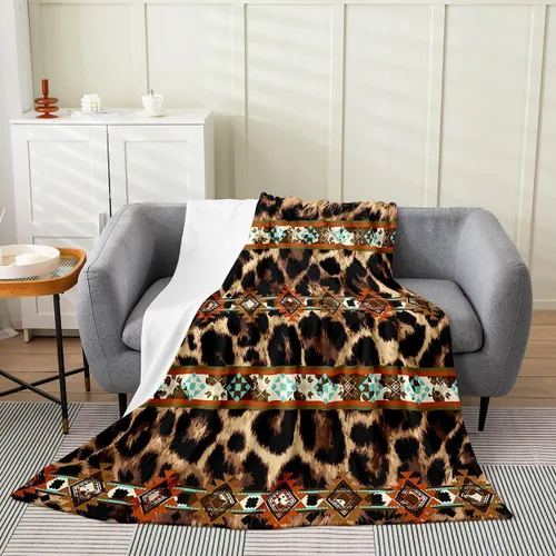 Miniatura 8 de Manta azteca con diseño tribal africano, con diseño de animales de granja, manta mullida con diseño de animales de granja y atrapasueños de tribu