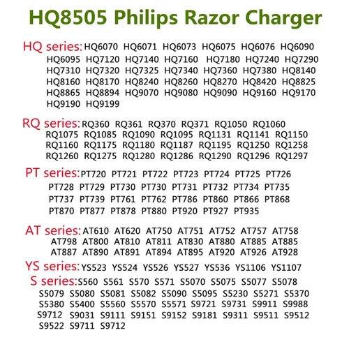 Miniatura 7 de HQ8505 - Cable de carga para afeitadora de 15 V, adaptador de corriente alterna, cable de carga compatible con Philips Norelco S7000 S5000 S3000