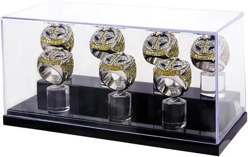 Miniatura 7 de Vitrina de anillo de campeonato con 1 agujero de ranura, caja de exhibición para anillos de béisbol, caja para anillos de sóftbol, estuche