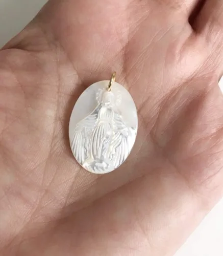 Miniatura 3 de Medalla Milagrosa Colgante Madre Perla Charm Virgen María