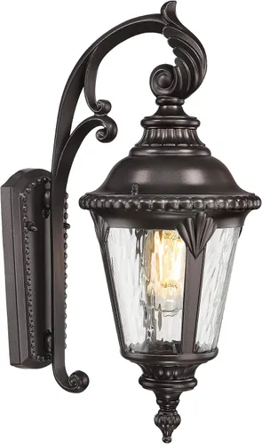 Miniatura 9 de Emliviar XE265B-M BK-SW - Lámpara de pared clásica negra de 24.4 pulgadas, color negro, para pasillo, base E26 de 60 W máximo, XE265B-M BK-SW