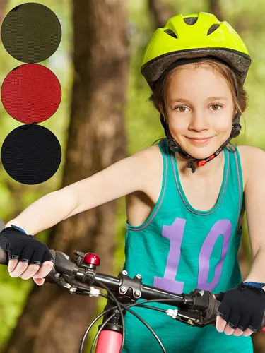 Miniatura 7 de 3 pares de guantes de medio dedo para niños guantes de deporte antideslizantes guantes de gel para niños ciclismo ciclismo
