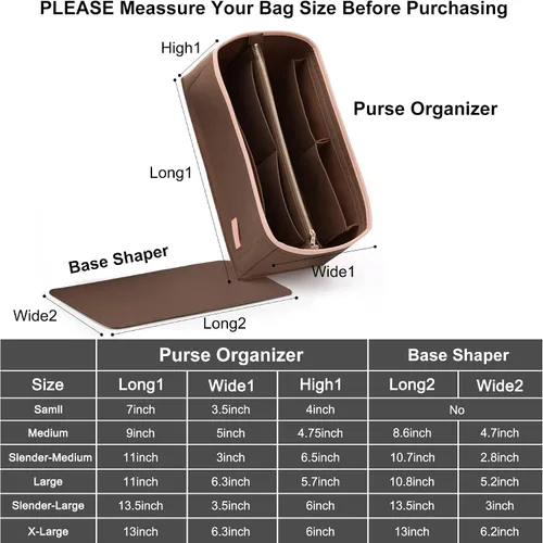 Miniatura 5 de Doxo Organizador de bolso para bolsos y moldeador de base, juego de 2 piezas, organizador de bolsas con 6 tamaños, compatible con Neverfull Speedy
