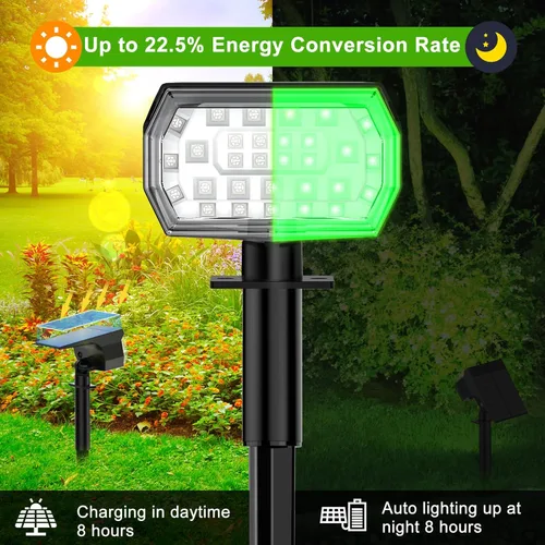 Miniatura 4 de LANSOW Focos solares para exteriores que cambian de color, [7 modos/8 unidades] Focos de paisaje de Navidad, luces solares impermeables