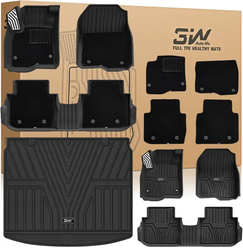 Miniatura 16 de 3W - Tapetes para Honda CR-V 2017-2022 (incluye híbrido) TPE, ajuste personalizado para todo tipo de clima, juego completo de tapetes para coche