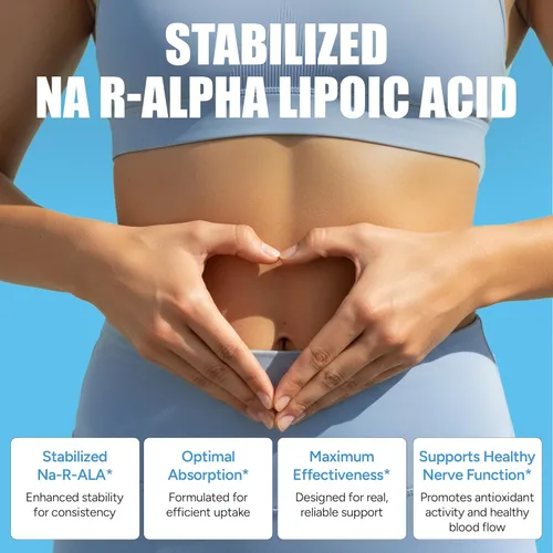 Miniatura 6 de IMMUNOVITES Ácido R-alfa lipoico estabilizado ((True)) 600 mg por porción [[Alta potencia y hasta 40 veces mayor absorción]] (Na R-ALA) (Na R-LA)