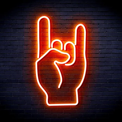 Miniatura 11 de AdvPro Rock On Hand Sign Flex Silicone LED Neon Sign - Azul - st16s32-fnu0067-b