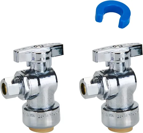 Miniatura 12 de SUNGATOR Válvula de parada en T de servicio, 1/2 pulgada Ptc x 1/2 pulgada Ptc x compresión de 1/4 de pulgada, sin plomo, válvula de agua de ajuste