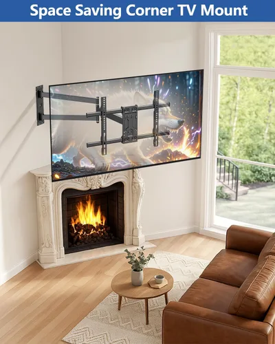 Miniatura 7 de FORGING MOUNT Montura de pared para TV de brazo largo para esquinas para televisores de 32 a 75 pulgadas, soporte de TV articulado de movimiento