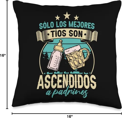 Miniatura 4 de Regalo De Padrino Divertido Para Hombres Solo Los Mejores Tíos Son Ascendidos A Padrinos - Almohada (16 x 16 pulgadas), multicolor