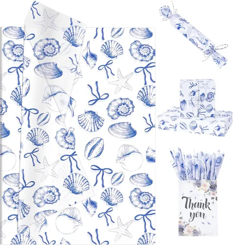 Miniatura 20 de Larcenciel 60 hojas de papel de seda floral vintage, papel de seda de arte de flores silvestres para bolsas de regalo y embalaje, suministros