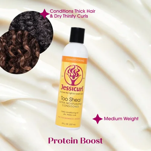 Miniatura 3 de Jessicurl, Too Shea! Acondicionador extra hidratante para cabello rizado, Island Fantasy, 8 onzas líquidas, acondicionador sin enjuague para cabello