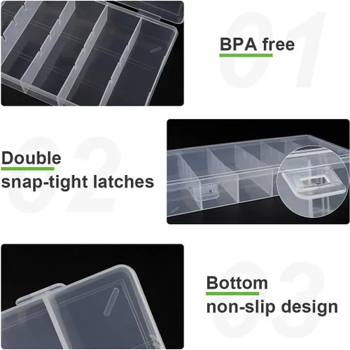 Miniatura 5 de Caja de almacenamiento de plástico visible transparente, caja de almacenamiento de herramientas cosméticas, herramientas de maquillaje, aparejos