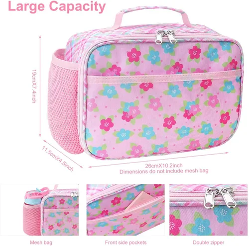Miniatura 5 de RHCPFOVR Lonchera para niños – Lonchera aislada para niños y niñas, bolsa de almuerzo lavable y lonchera reutilizable para niños pequeños a prueba