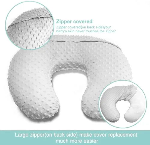 Miniatura 2 de Minky - Funda de almohada para lactancia materna, en forma de U, para bebé, niño y niña, solo funda (azul marino)