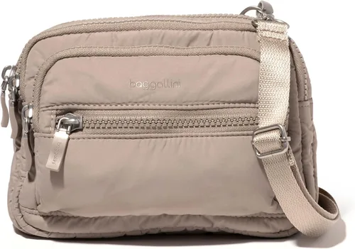 Miniatura 9 de Baggallini Bolsa cruzada pequeña con triple cremallera para mujer, 8 x 6 pulgadas, ligera, convertible
