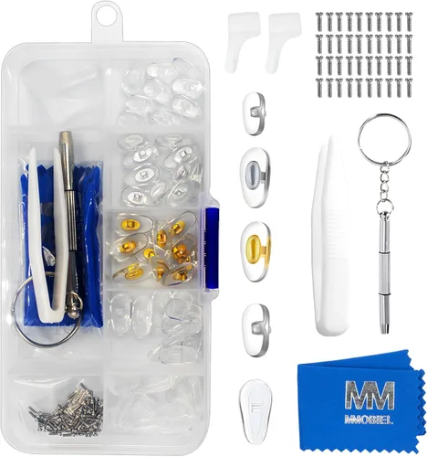 MMOBIEL Almohadillas de nariz para anteojos [27 pares] Almohadillas de nariz de silicona suave para anteojos – Kit de herramientas de reparación de
