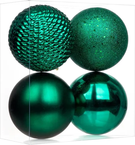 Miniatura 23 de Esferas de adorno de Navidad de 4.7 pulgadas, decoraciones de Navidad grandes, árbol de Navidad, inastillables, grandes, negras, con lazo