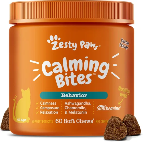 Miniatura 10 de Zesty Paws Vet Strength - Masticables calmantes para perros - para el estrés diario, relajación, compostura y separación, sabor a pavo ahumado, 90
