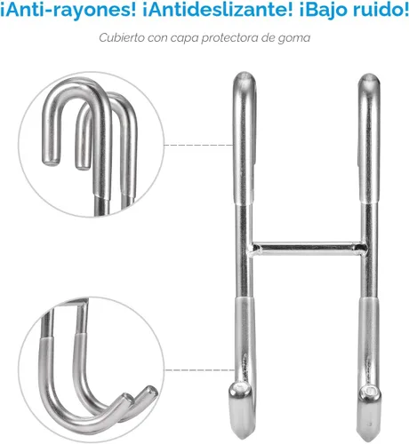 Miniatura 2 de Simtive Ganchos para puerta de ducha (paquete de 2), ganchos para toallas para puerta de vidrio sin marco, ganchos para escobilla de ducha