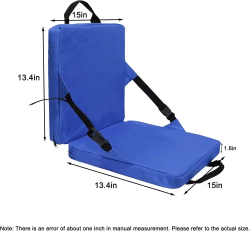 Miniatura 3 de Asiento de estadio para gradas con soporte trasero, portátil, ligero, cojín de asiento plegable para estadio, silla acolchada para jardín, camping