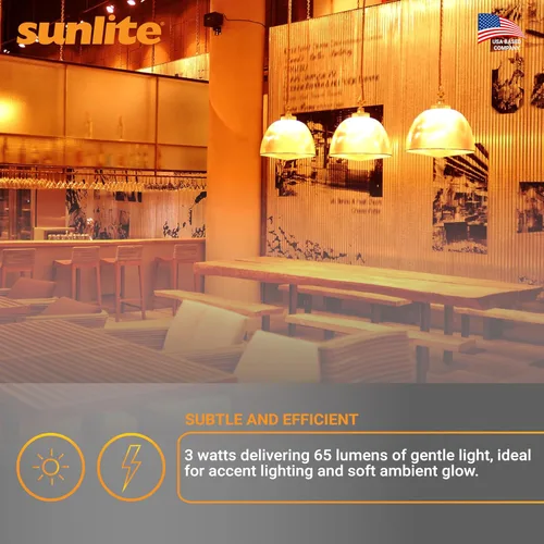 Miniatura 5 de Sunlite A19/3W/O/LED - Foco LED de color A19, 3 W (equivalente a 25 W), base mediana E26, no regulable, certificación UL, 1 unidad (paquete de 1)