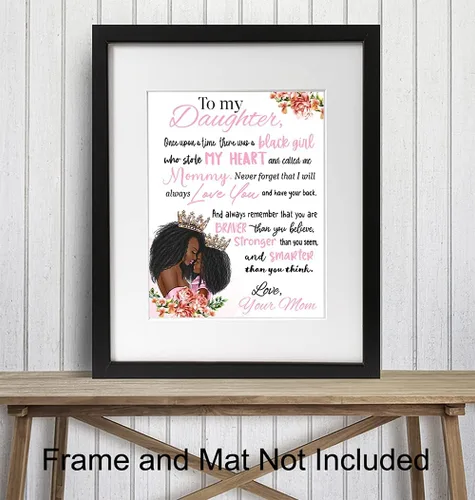 Miniatura 3 de Arte de pared de niña afroamericana - Arte negro - Decoración para dormitorio de niñas - Regalos para hijas - Habitación para niñas pequeñas