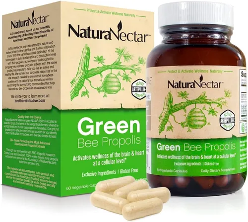 NaturaNectar Propóleo de abeja verde | Contenido certificado por NSF | Propóleo brasileño premium | Alivio del cuidado | Apicultura ética y de