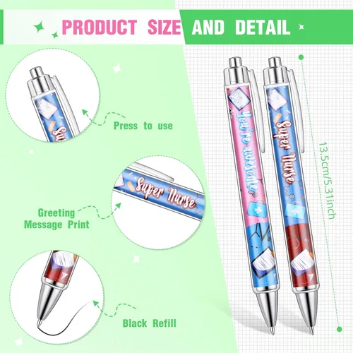 Miniatura 3 de Jetec 50 Piezas Bolígrafos de Enfermera Bolígrafos Esféricos a Granel Regalo de Navidad CNA Apreciación Tinta Bolígrafos Divertidos Juego Médico