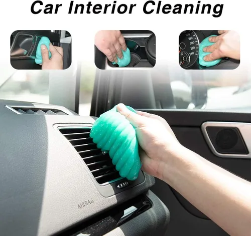 Miniatura 4 de ASFSKY Gel de limpieza de coche para detalles de coche, masilla de gel de limpieza de coche, gel limpiador de teclado reutilizable, masilla de gel