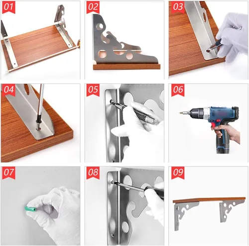 Miniatura 5 de Soportes creativos de pared flotantes de metal triangular, diseño de gancho para colgar perchas de ropa, sala de estar, estudio, dormitorio, baño