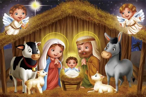 Miniatura 4 de Telón de fondo de Navidad de 7 x 5 pies, para decoración de juegos de iglesia, telón de fondo de fotos de fiesta de Navidad