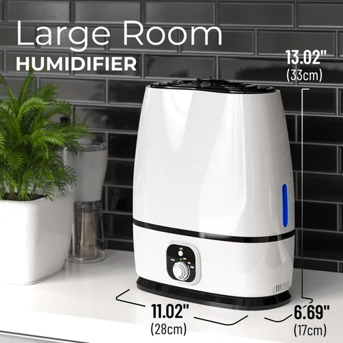 Miniatura 9 de Everlasting Comfort Humidificadores de 6L para Dormitorio, Silenciosos, Tiempo de Funcionamiento de 50 Horas, Sin Filtro, Humidificador de Niebla