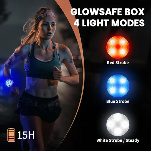 Miniatura 2 de wsdcam Luces de correr para corredores con alarma de seguridad fuerte de 130 dB, luz de seguridad LED USB-C para caminar nocturno/trotar/pasear al
