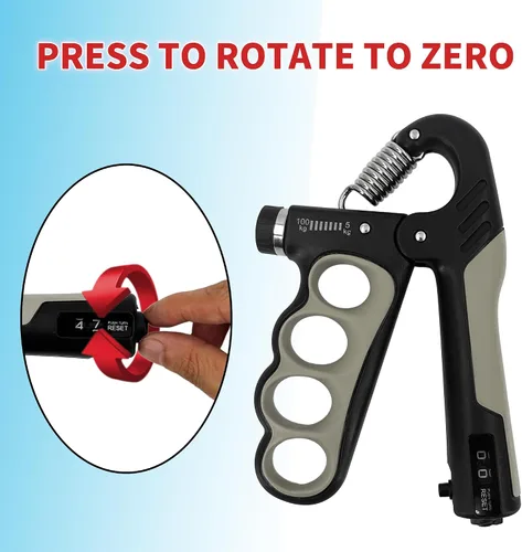 Miniatura 5 de Senston Entrenador de fuerza de agarre, paquete de 2, probador de fuerza de agarre de mano, fortalecedor de antebrazo, medidor digital de agarre