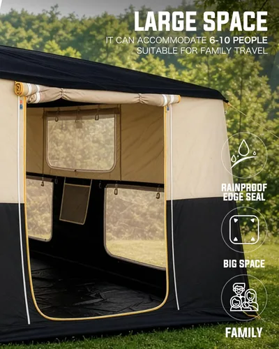 Miniatura 3 de CORANI Tiendas inflables de 14.1'x6.5'x9' para acampar, tienda de aire inflable portátil para 6/8/10 personas, impermeable, resistente al viento