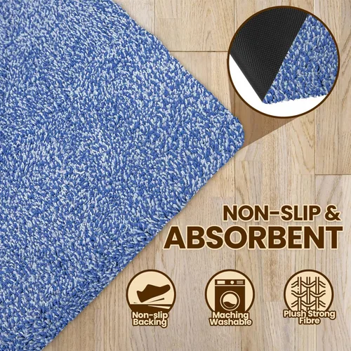 Miniatura 5 de Tapete de microfibra de alta calidad para interiores, tapete lavable de 36 x 72 pulgadas, antideslizante, impermeable, súper absorbente, tapete