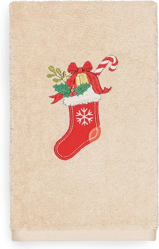 Miniatura 14 de Toalla de mano bordada de lujo 100% algodón turco, racimo de acebo de Navidad