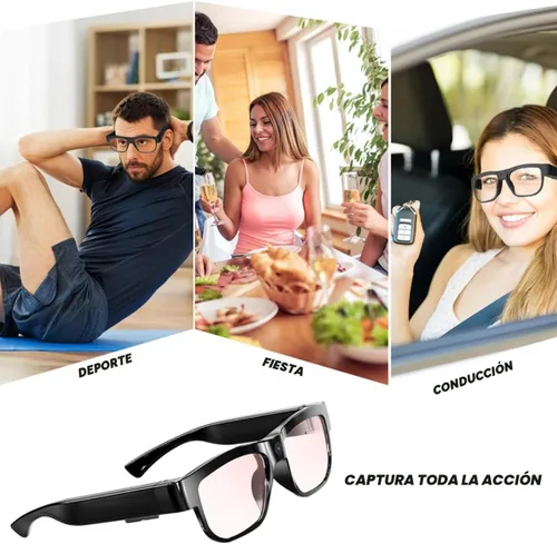 Miniatura 6 de Gafas de Cámara Gafas de Video Inteligentes con Cámara Gafas Deportivas Portátiles para los Ojos Grabación al Aire Libre Motociclismo Senderismo