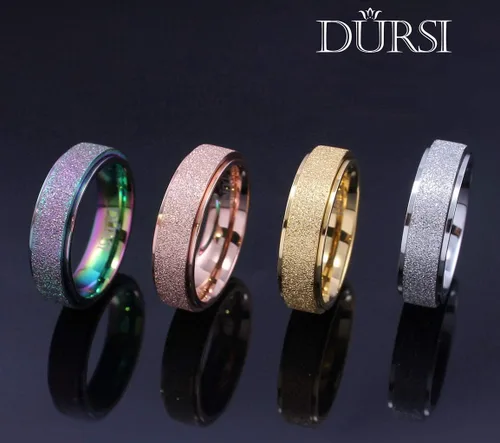 Miniatura 5 de Anillo giratorio para mujer y hombre de acero inoxidable con acabado de lijado para ansiedad, 6 mm / 8 mm