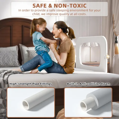 Miniatura 4 de FigTime Baranda de cama para niños pequeños, protector de baranda de cama de bebé para niños, barandas de cama para niños pequeños con ajuste